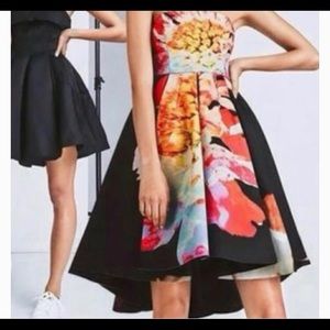 H&M Strapless Floral High-Low